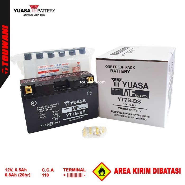 Baterai Aki Motor KLX 400 KLX400 R SR Yuasa YT7B-BS