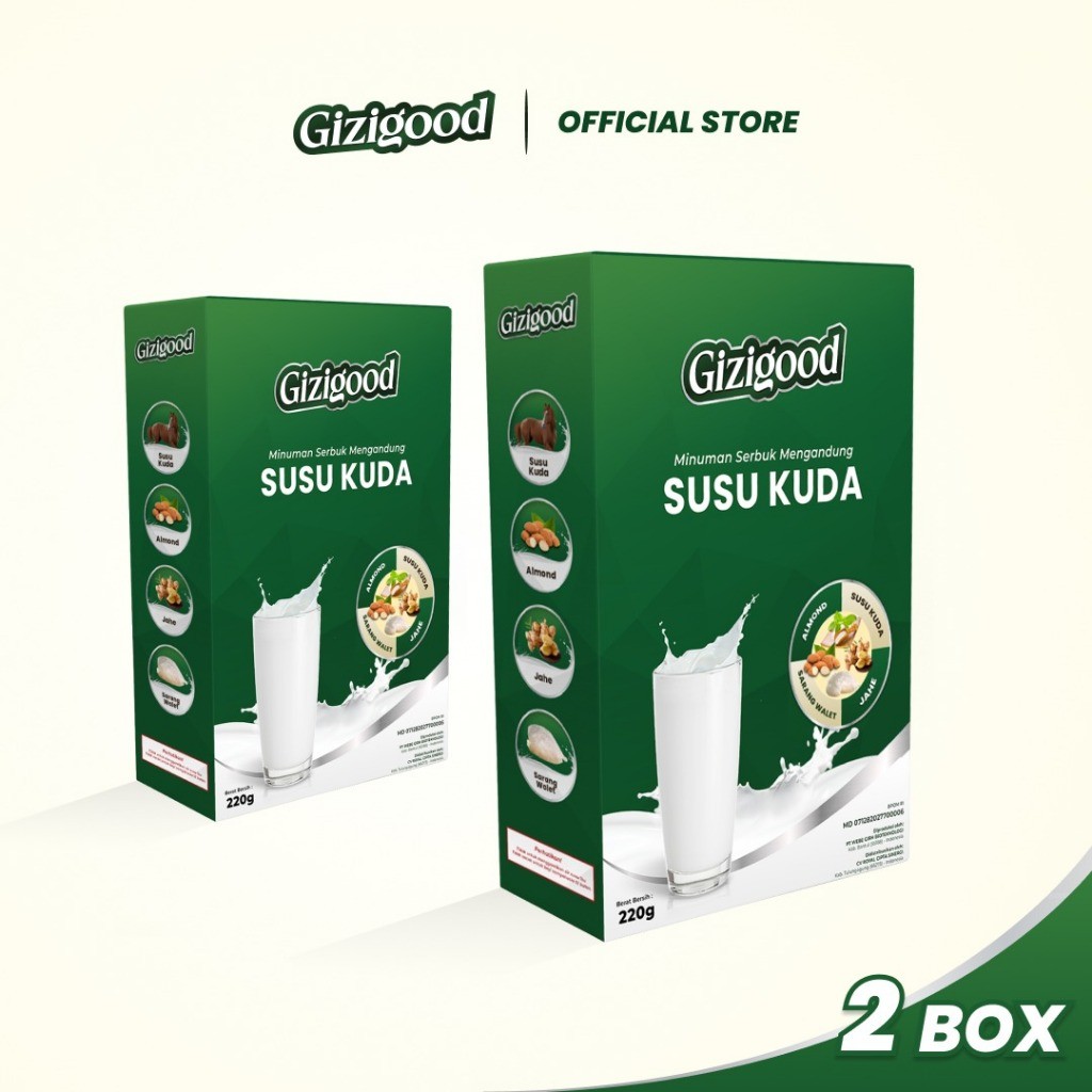 

Gizigood Susu Kuda Premium Dengan Kolostrum Asli untuk Menjaga Kesehatan Tulang dan Sendi ( 2 box)