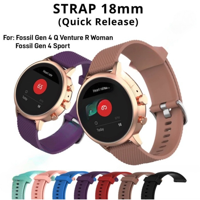 18mm Silicone Sport Strap Fossil Sport Gen 4 size 41mm Woman Jam Tali