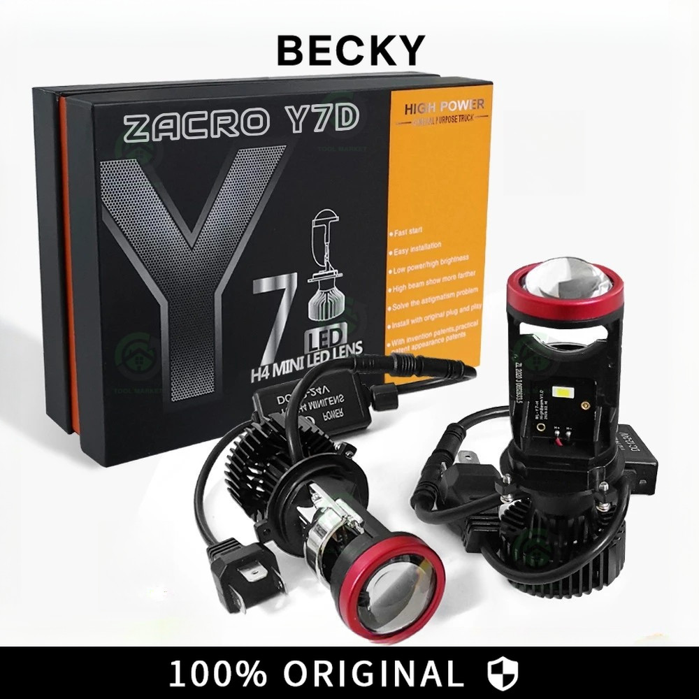 BECKY Projie Led Mobil Mini Projie Y7D H4 Mobil Super Terang Lampu Led Mobil Utama Kabut Headlamp La