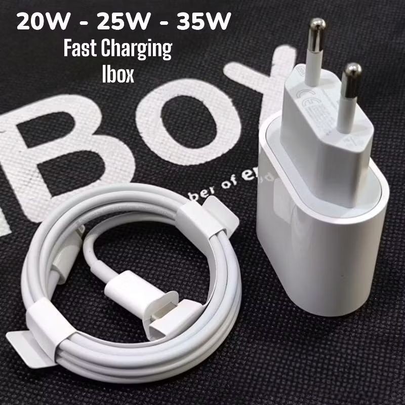 Charger Original 100% Untuk HP IPHONE PD 20 Watt 25W 1 SET KABEL Fast Charging ORI IBOX TAM ORI