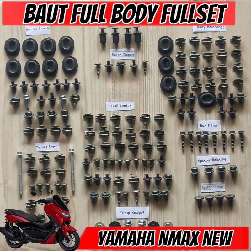 COD Baut Full Set Cover Body Yamaha All New NMAX 155 / Baut Full Body Yamaha NMAX new Lengkap
