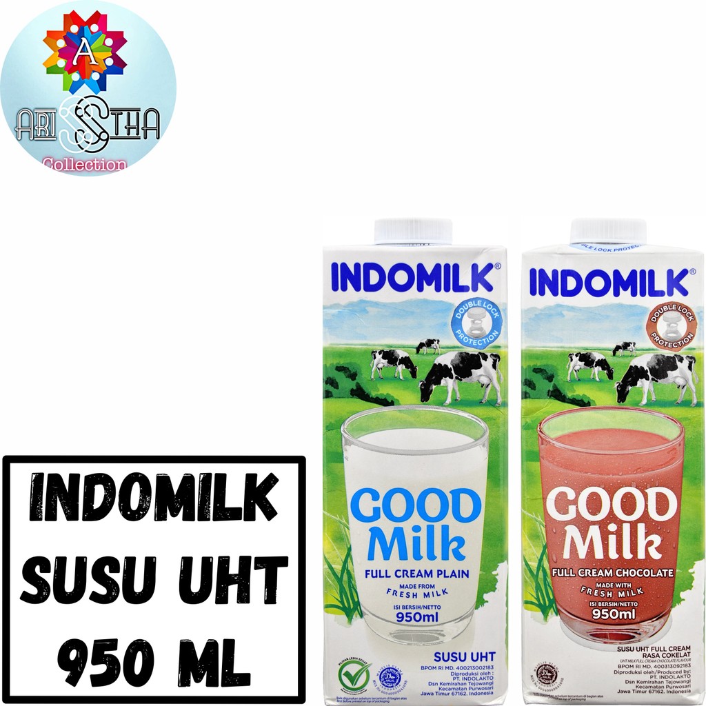 

Indomilk Susu UHT Kemasan 950 Full Cream Plain Cokelat