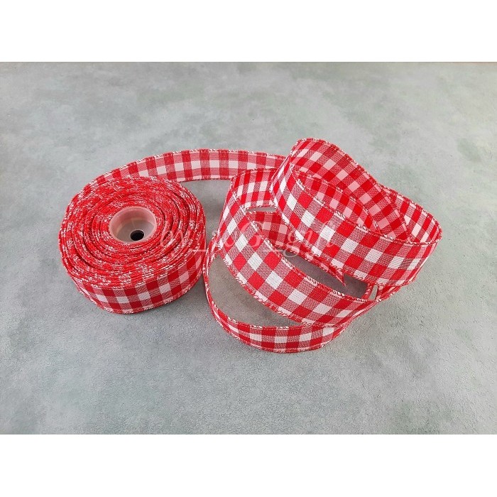 

Pita Kotak-kotak Merah Putih; Lebar 4 cm; Panjang 25 Yard