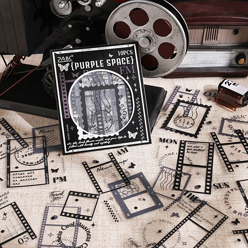 

[Gongjin] 10 Lembar Sticker AYHY Stiker Hitam Bingkai Black Film Estetik