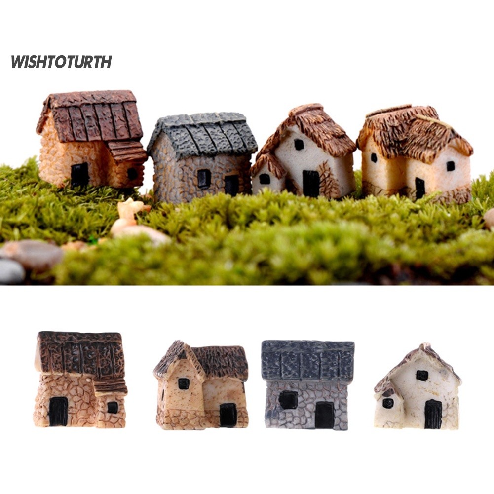 Miniatur Rumah Dollhouse Miniatur Ornamen Bonsai Plastik Terarrium Diorama Aquascape