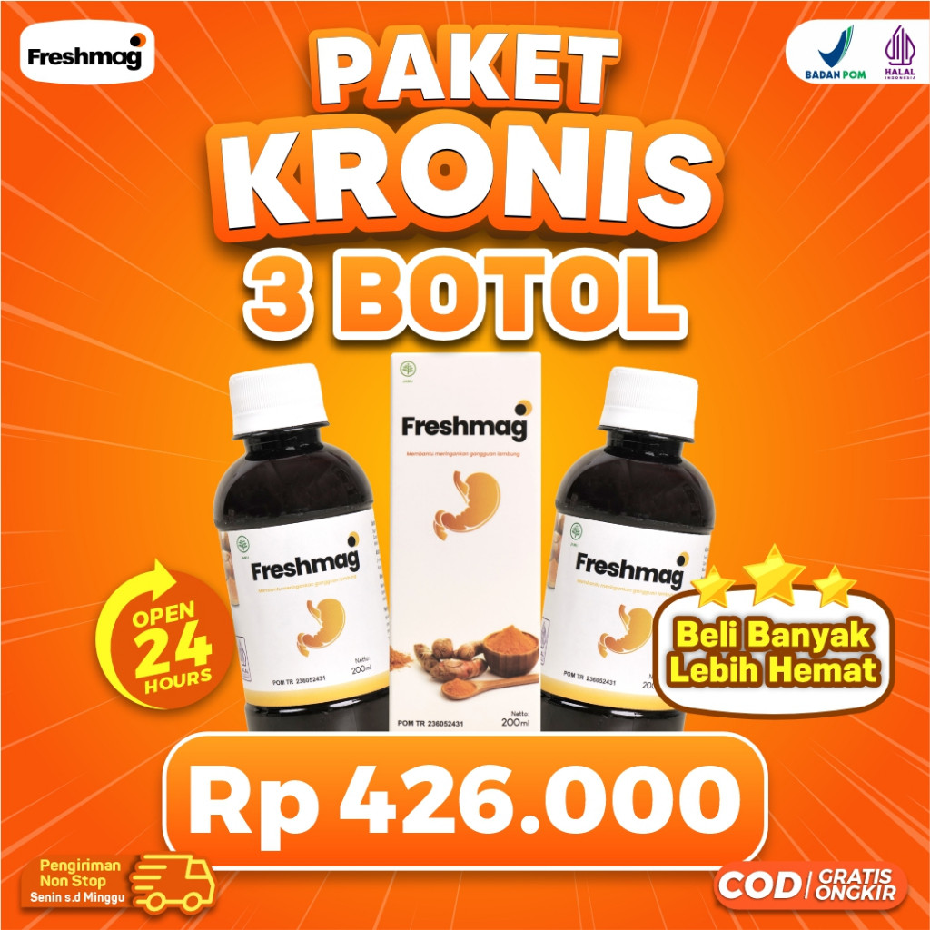 

New Paket Kronis 3 Botol - Madu Freshmag Fresh Mag Maag Presmag Solusi Atasi Asam Lambung Gerd Maag Kronis Muntah Mual Lancarkan Pencernaan Tingkatkan Nafsu Makan Best Seller