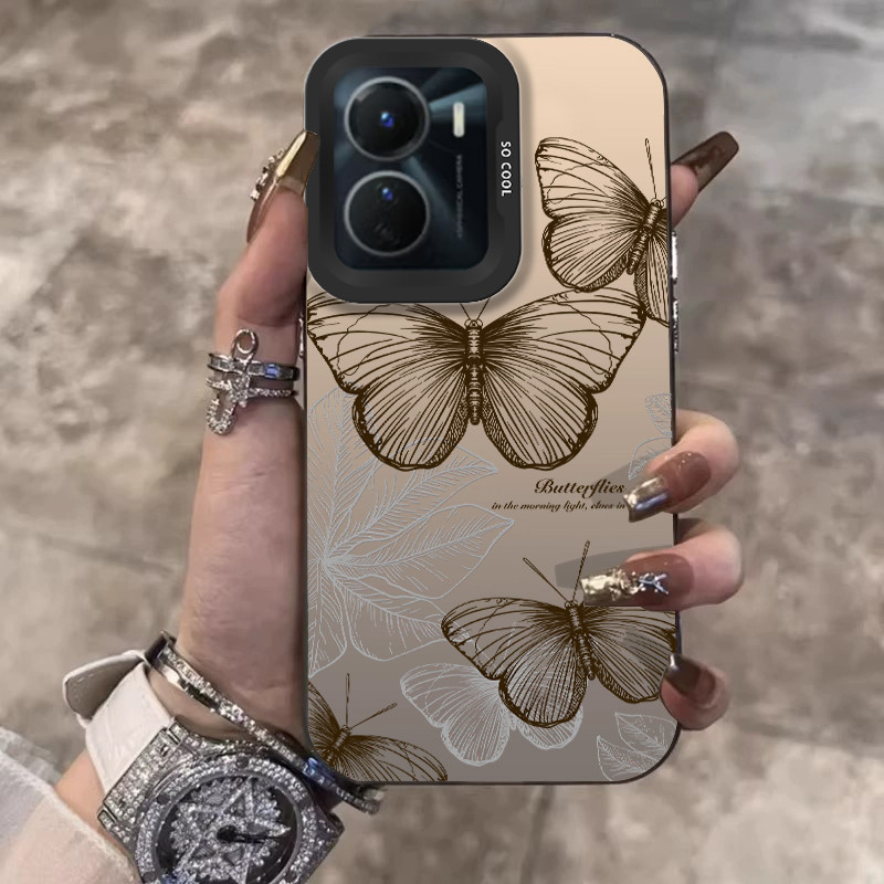 Nudesign Tiga kupu-kupu Sesuai untuk phone case OPPO a16 aesthetic a18 premium a5s one piece a17 cas