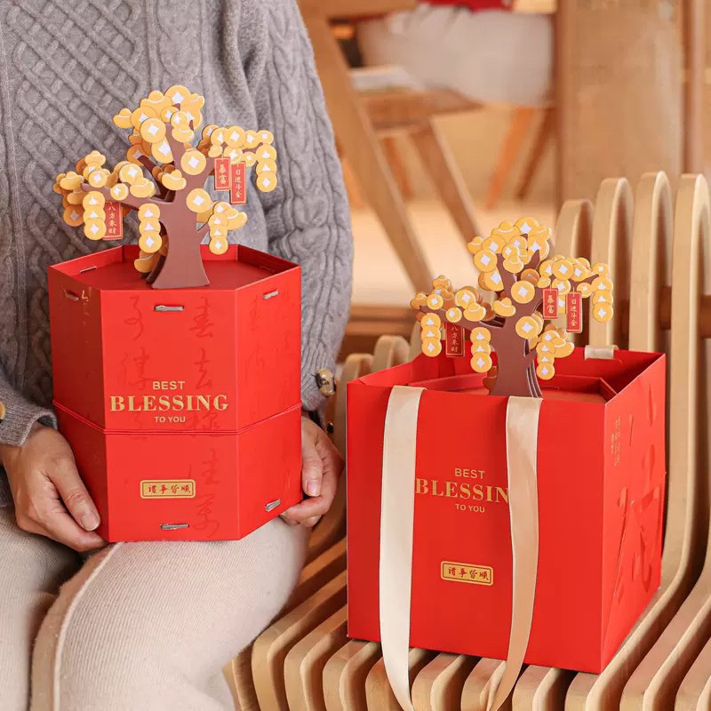 

ARFSHOP Kotak Kemasan Hampers Imlek Premium Kotak Kue Biscuit Brownis Cookies Mika CNY