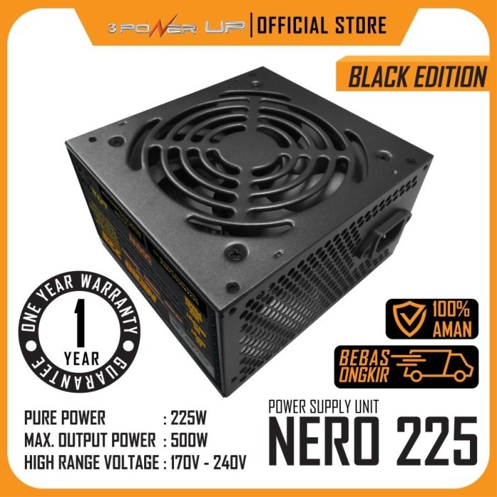 Power Supply ATX 500W PowerUp Nero 225 - PSU 500W