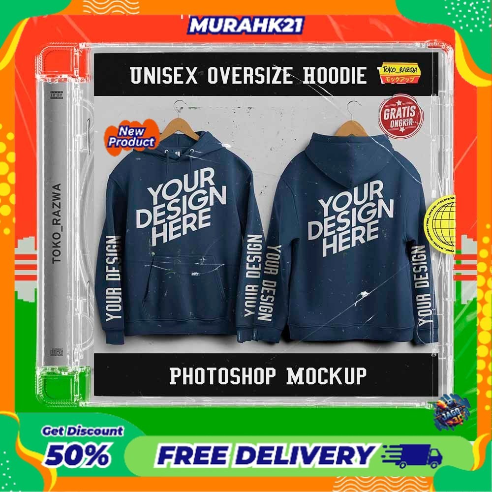 Photoshop Mockup - Unisex Oversize Hoodie V.2 - 040424 NEW MOCKUP