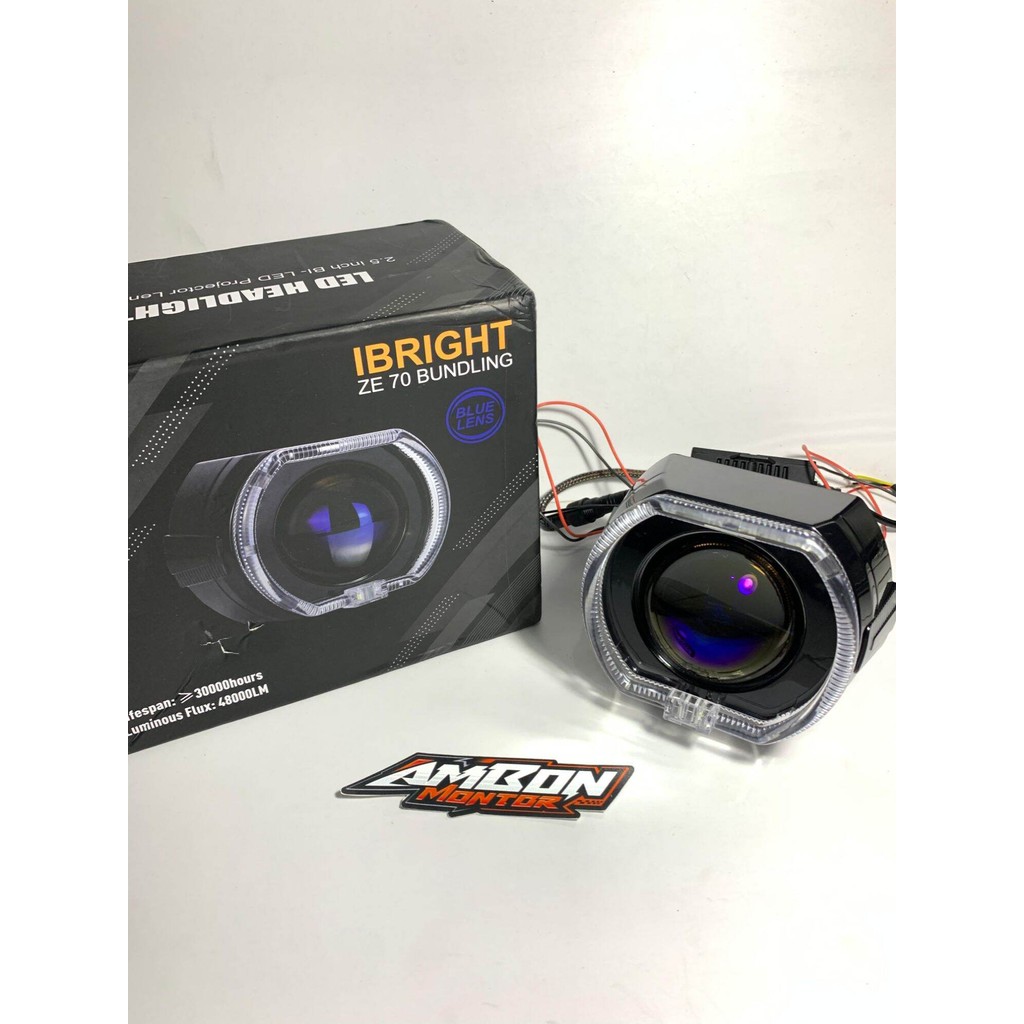 BiLed Projector IBRIGHT ZE 70 Blue Lens Shroud Universal Motor & Mobil
