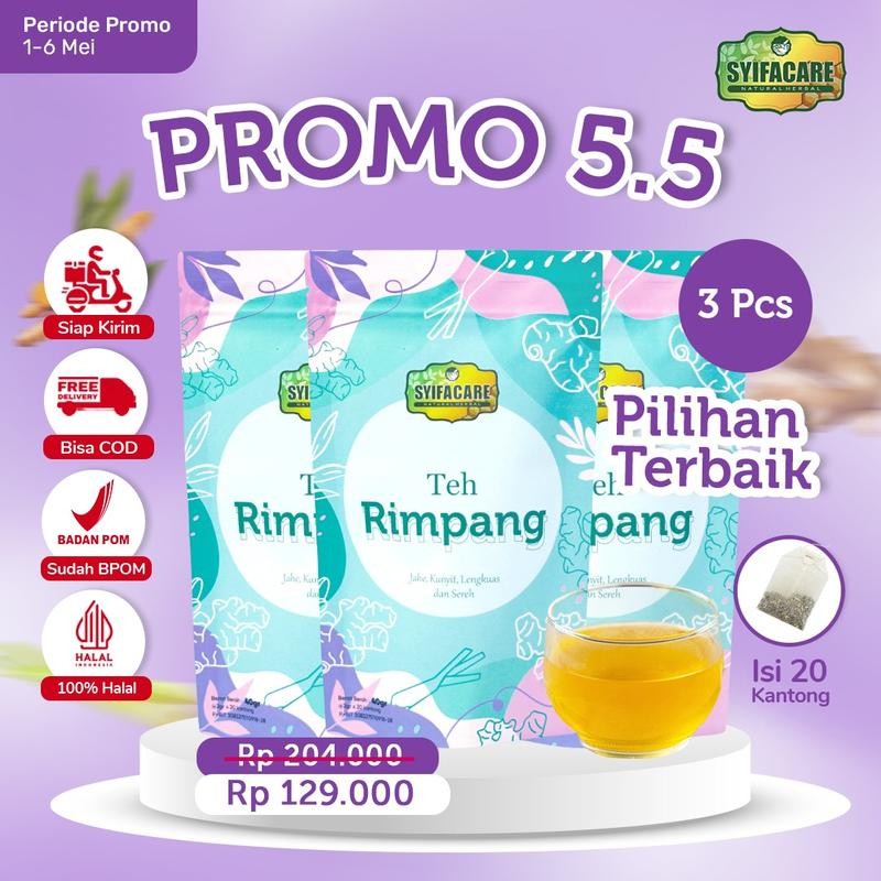

[BPOM] Paket 3 Pcs Teh Rimpang Syifacare - Minuman Herbal Rempah Jahe Kunyit Lengkuas Sereh - HALAL MUI