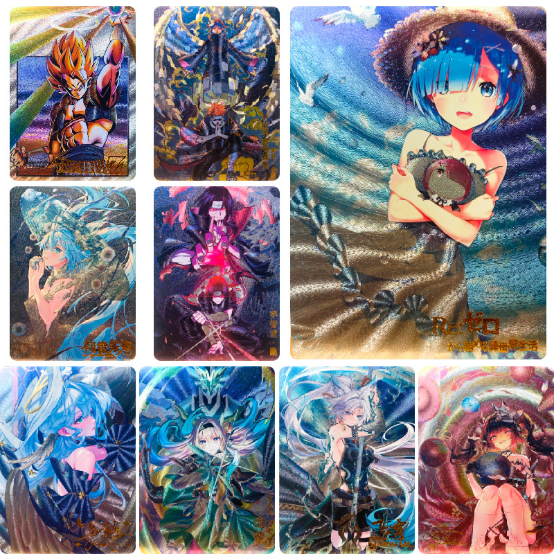 Naruto Hyuga Hinata Haruno Sakura Nohara Rin DIY Homemade Bold Flash Texture Collection Card Christm