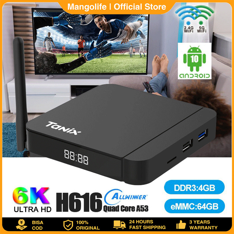 [TERLARIS] Tanix W2 Android 10.0 Tv Box Ram 2gb Rom 16gb Smart STB 2.4G Wifi Set Top Box 4K HD TV BO