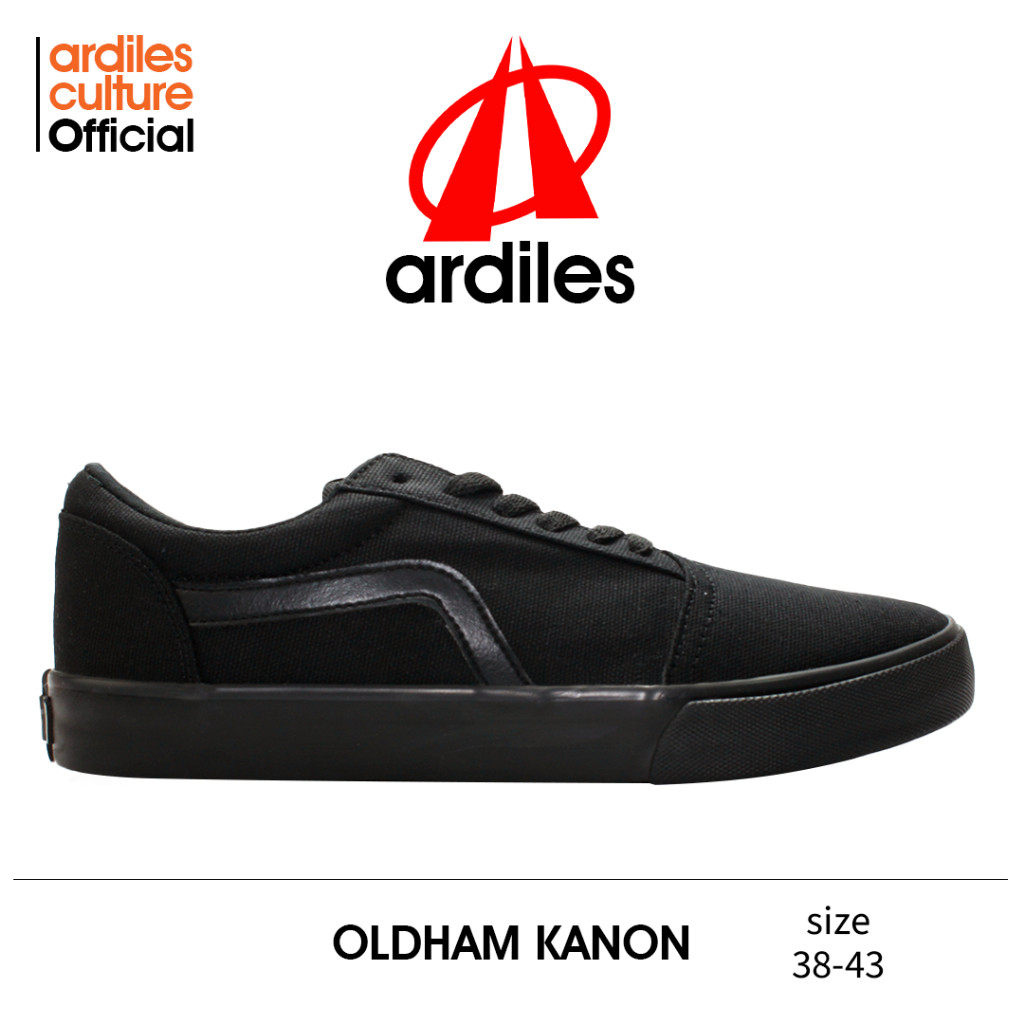 ARDILES CULTURE SEPATU SNEAKERS KANVAS KETS PRIA DEWASA KEKINIAN OLDHAM KANON HITAM/HITAM
