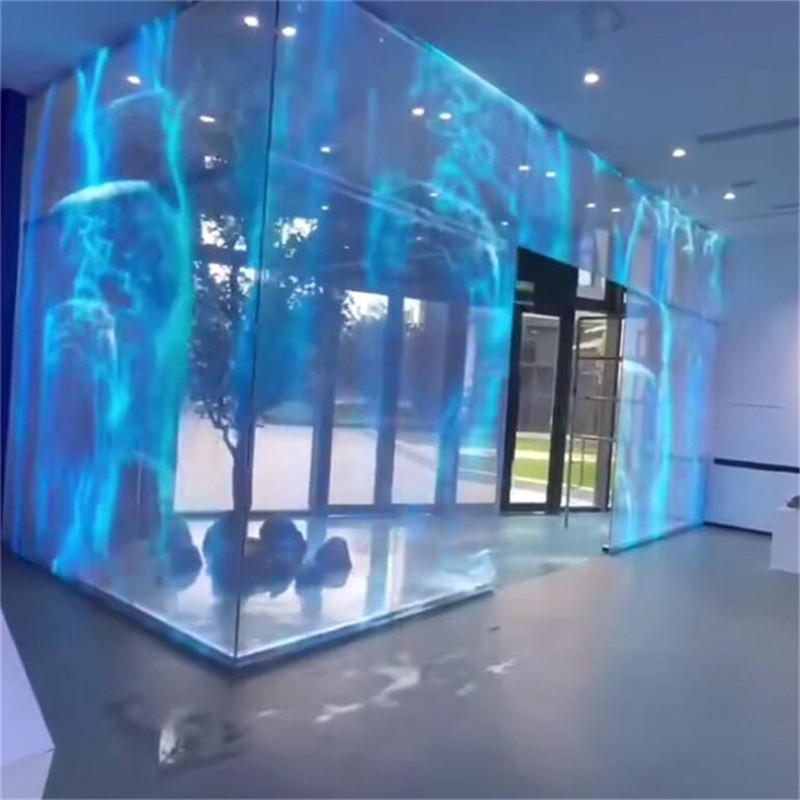 

P4P5P6P8P10 Flexible led film screen transparent displayfilm sheets led film water stickiness flexible tv Transparency