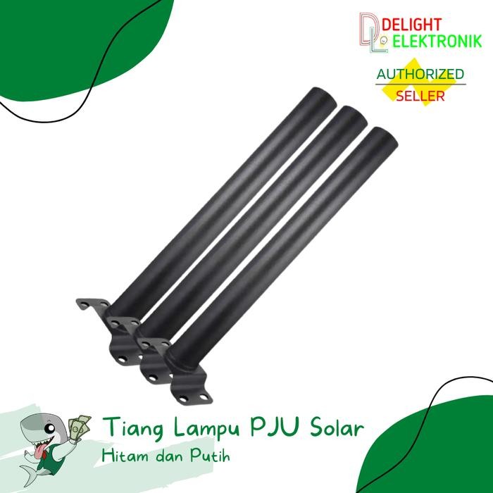 Tiang Lampu Jalan PJU Solar Cell Hitam dan Putih