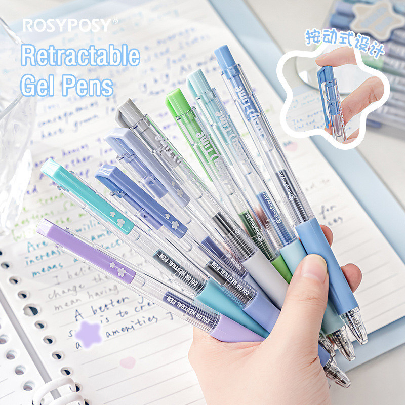 

8 Colors Pulpen Aesthetic Gel Pen Warna Warni Pena Pen Retractable Penanda Alat Tulis Pink Sekolah For Student Back To School Office Stationery
