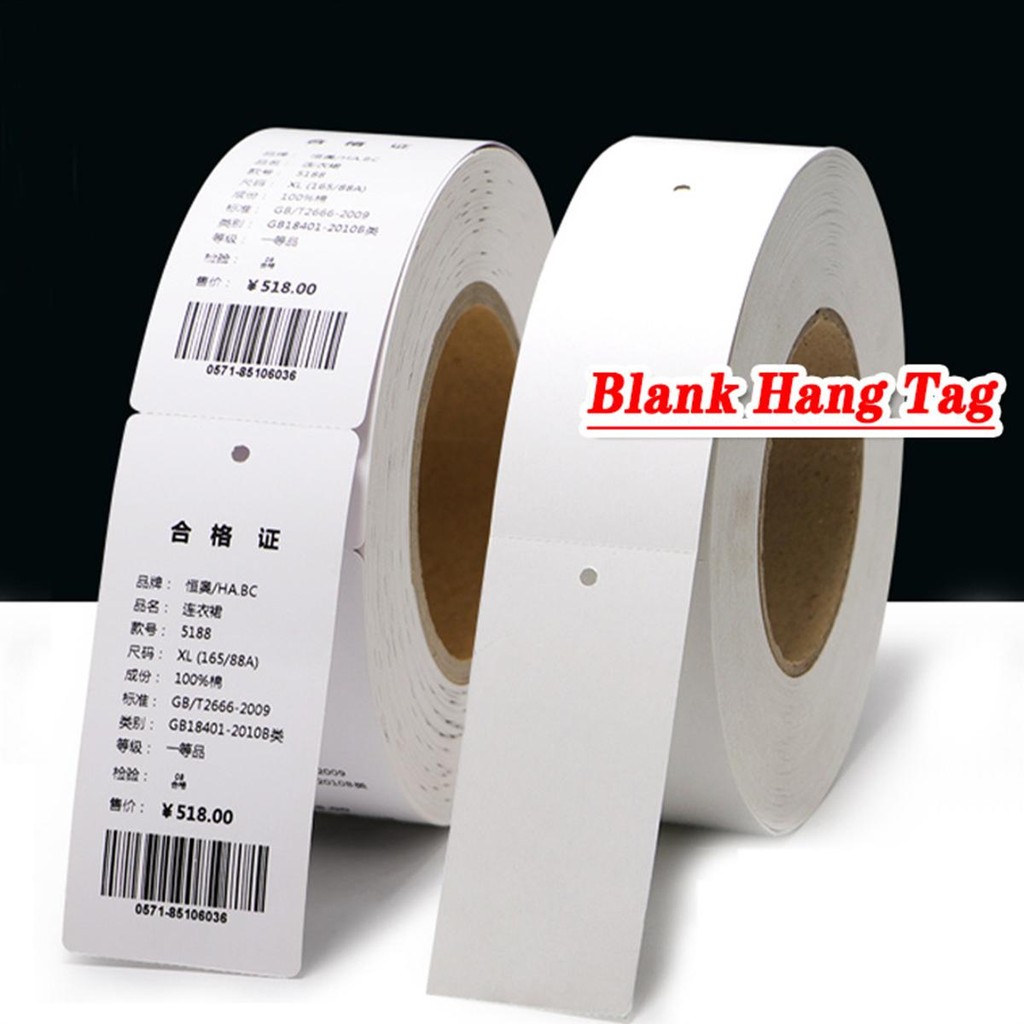

1000pcs label baju hang tag 35*50mm Blank hangtag label baju label karton hang tag Dapat dicetak