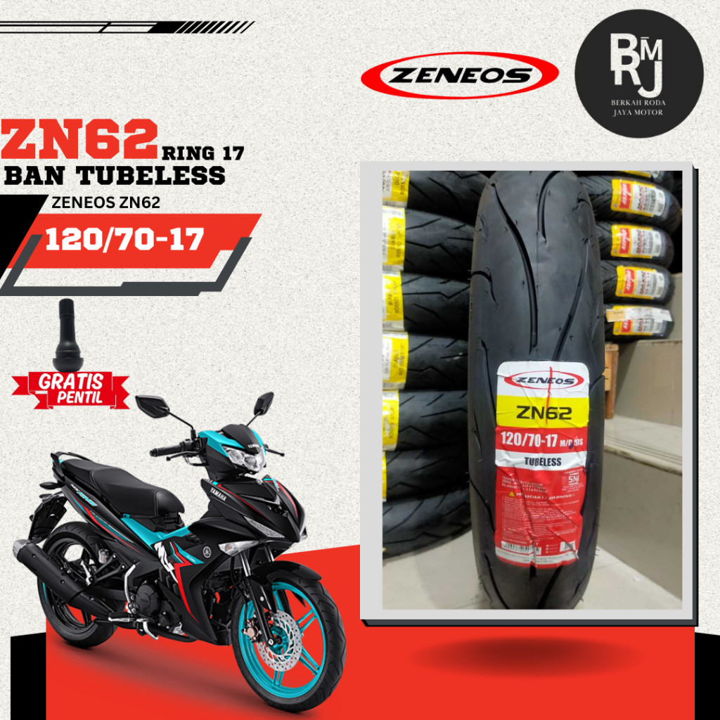 Ban Motor Ring 17 Zeneos ZN62 RS 120/70-17 Soft Compound Tubeless