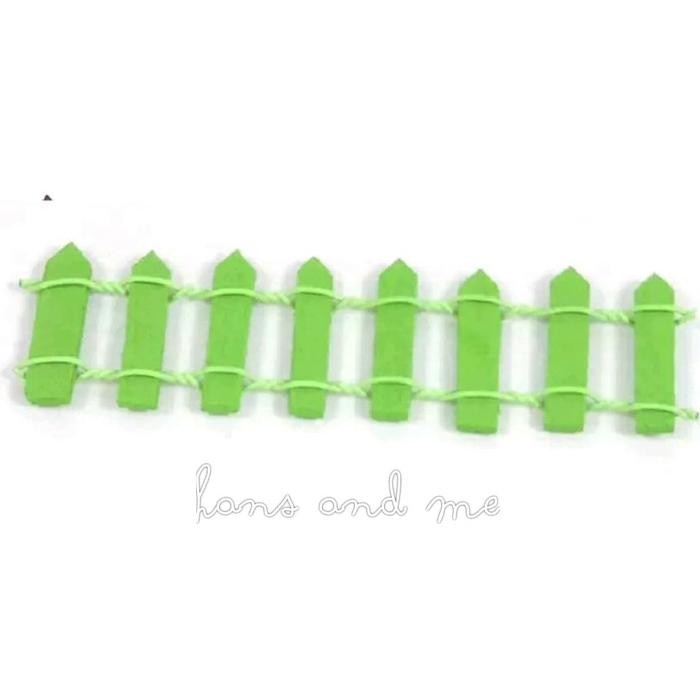 Pagar Kayu Mini Miniatur - Hijau