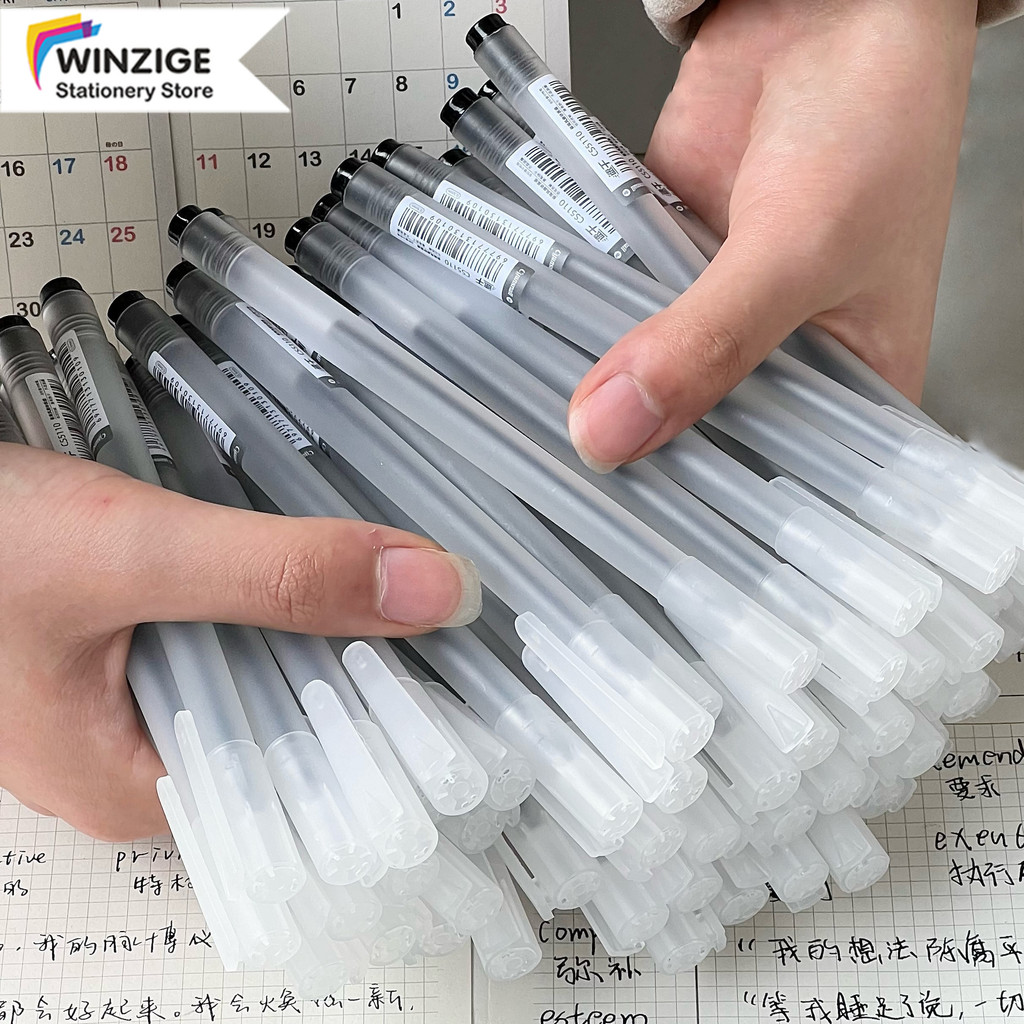 

Winzige 50 PCS Gel Pen Pulpen Gel 0.5mm Pena Pulpen Bolpoin Tinta Gel Cair Pena Transparant Pen Gel Sekolah Pulpen Hitam