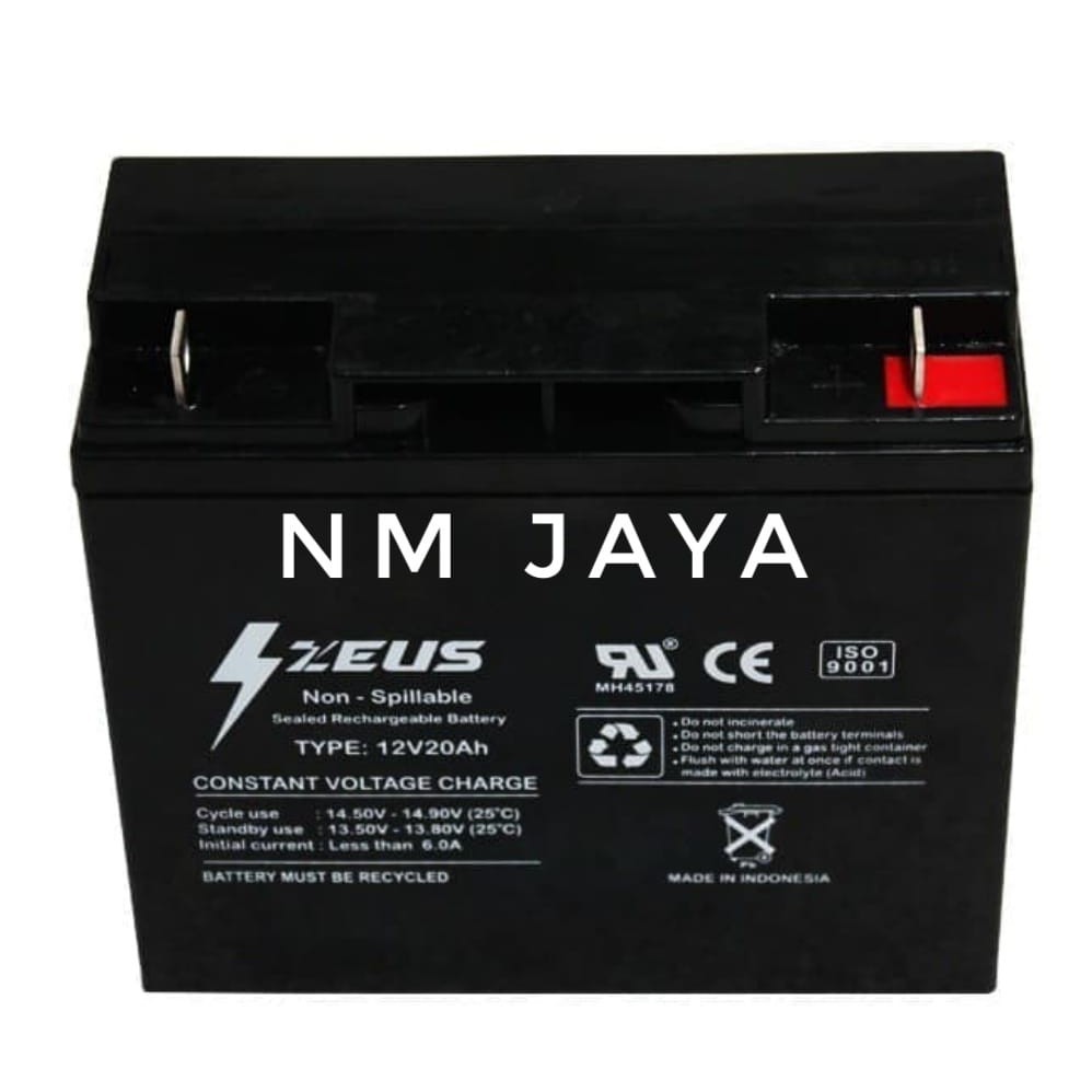 Aki UPS Baterai UPS Zeus 12V 20Ah 12 V 20 AH ISO9001