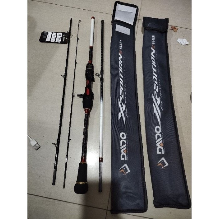 Joran sambung 4 Daido Xpedition 664 198cm Joran carbon sambung 4 - Baitcasting DXC, 2-6lb UL