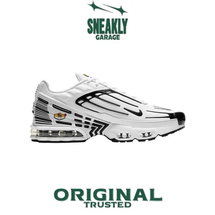 Sepatu Nike Tn Air Max Plus 3 White Black 100% Original BNIB Sneakers Unisex