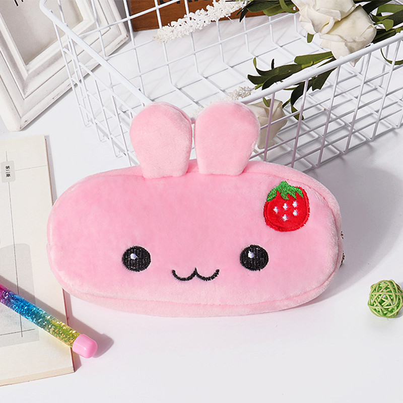 

1Pcs Kawaii Cartoon Pencil Case Plush Cute Handle Pencilcase School Supplies Pencil Bag for Boy Girl Stationery Pouch