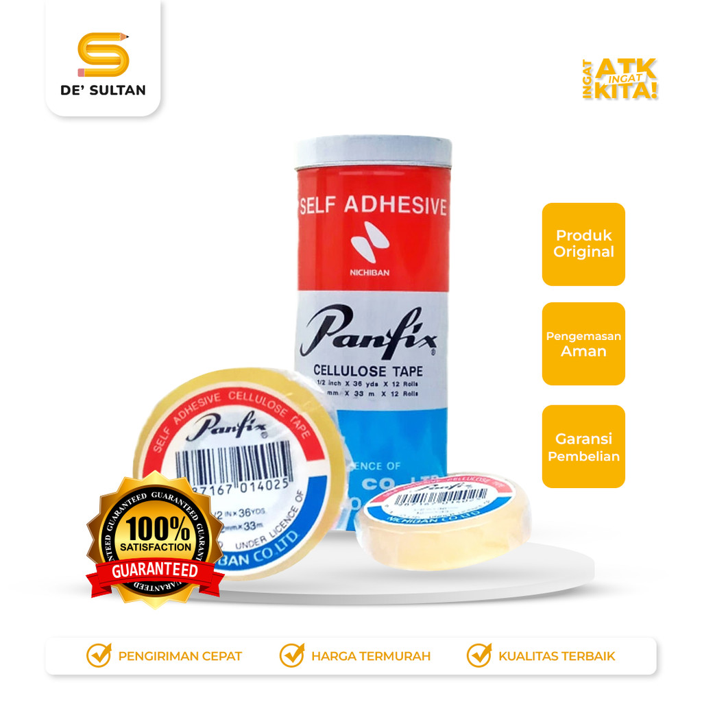 

PANFIX SELOTIP BENING/ CELLULOSE TAPE 1" x 72YARD (1ROLL)