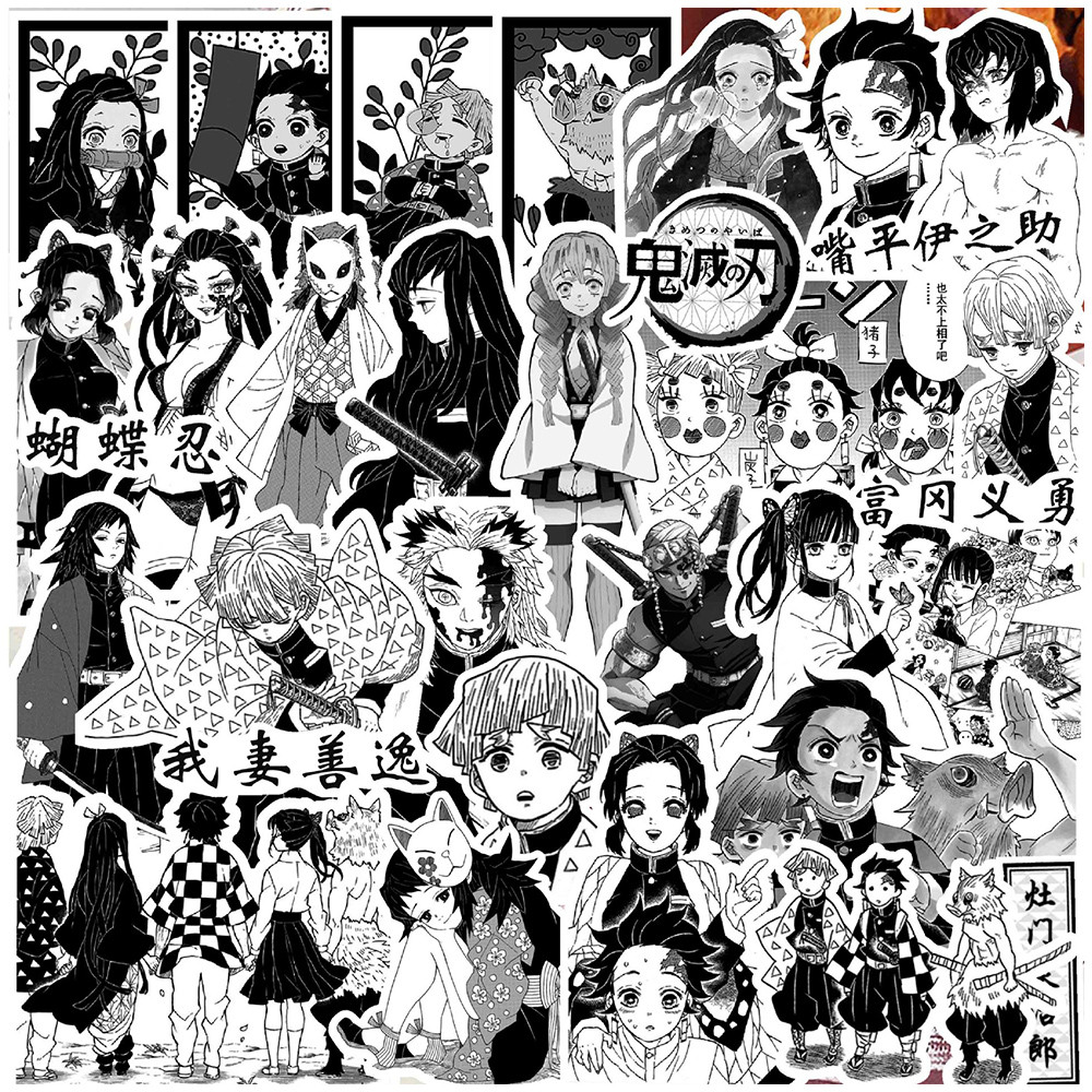 

10/30/65pcs Demon Slayer Anime Kamado Nezuko Stickers Black White Decals Laptop Motorcycle Phone Car Cool Waterproof Sticker Toy