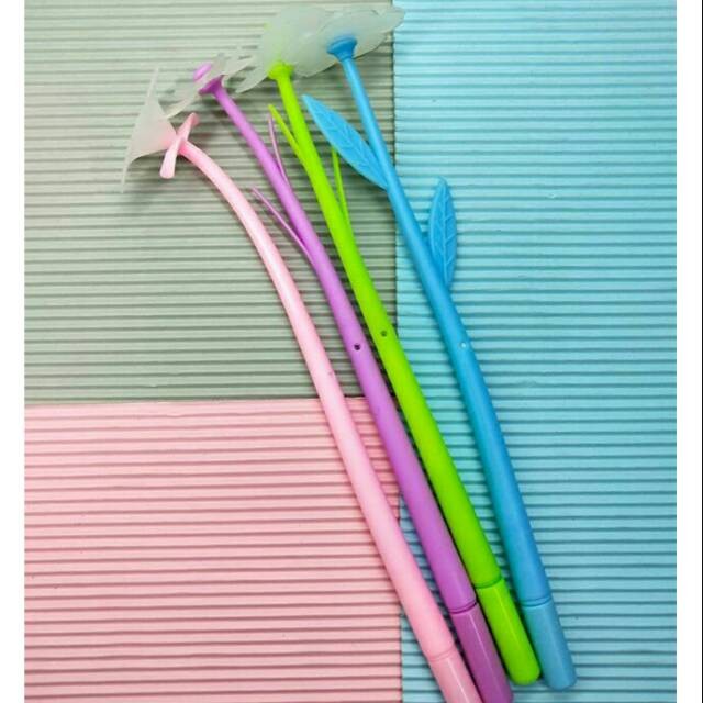 

(PST.ATK) BALLPOINT / BOLPOIN / PEN GEL SILIKON KARAKTER LUCU BENTUK BUNGA