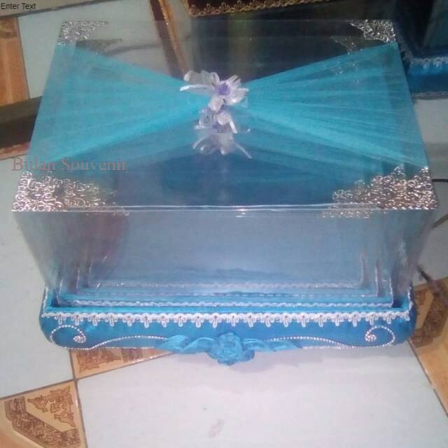 

Box/kotak hantaran seserahan cembung tile Biru