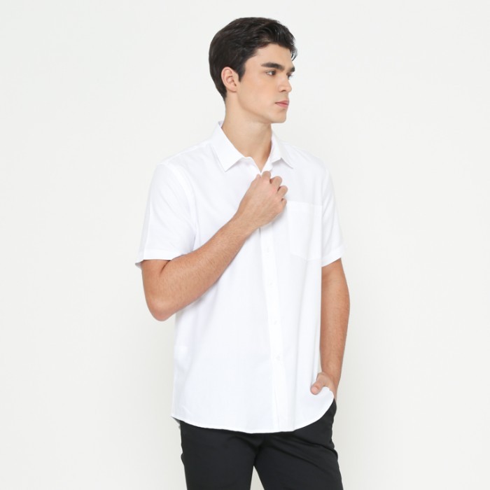VALINO Kemeja Lengan Pendek Putih Pria - V-CLAB05-A1