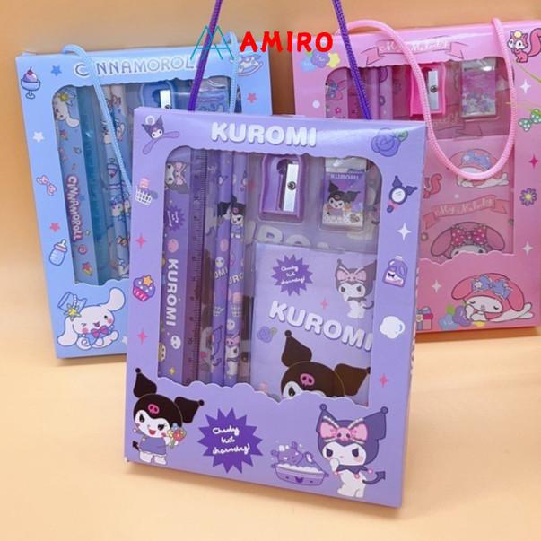 

Alat Tulis Set 6 in 1 Karakter Kuromi Untuk Hadiah Anak Sekolah / Kotak Pensil Anak Set Stationery Sanrio Murah Lucu