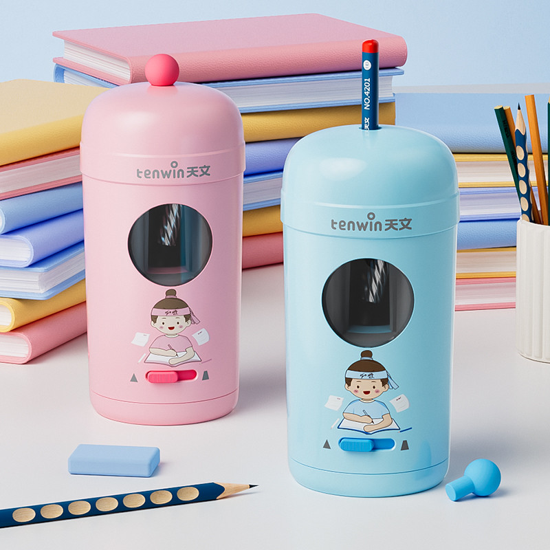 

Tenwin sharpener school Electric pencil sharpener automatic Children's cartoon stationery for 6-9mm Rechargeable sharpener