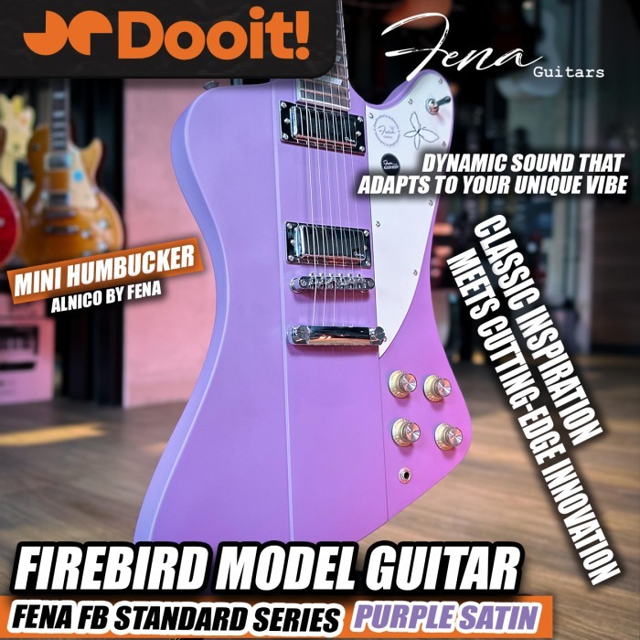 Fena Guitars Firebird Fire Bird Electric Gitar elektrik alternatif Gibson / Epiphone - Purple Satin