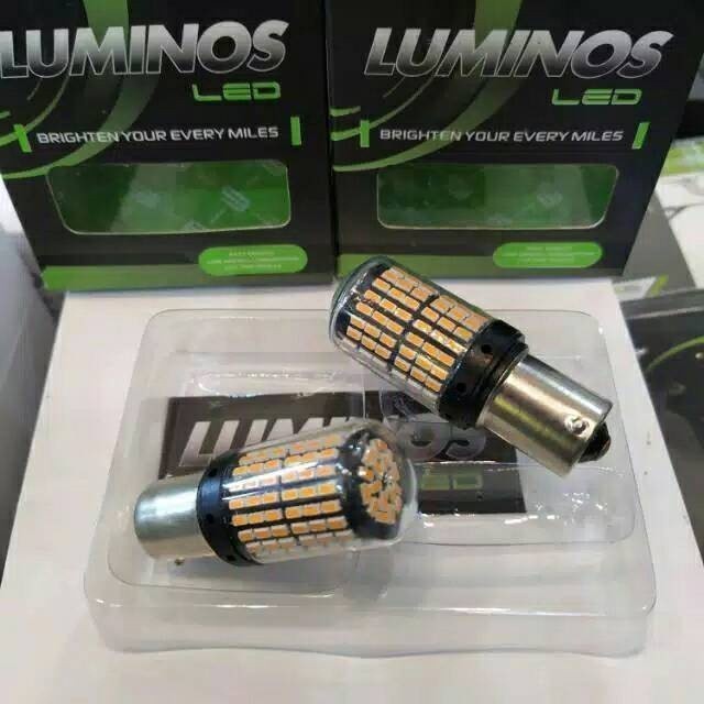 SEPASANG LAMPU LED SEIN / MUNDUR MOBIL S25/T20 AES 144 LED SMD SUPER TERANG SEN DAJJAL LUMINOS NINE 