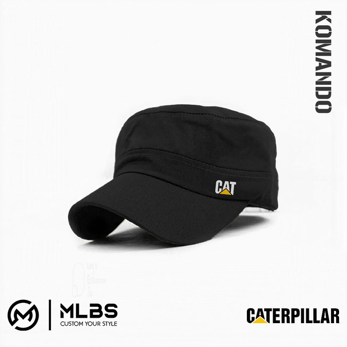 Topi komando  distro logo CAT - Hitam