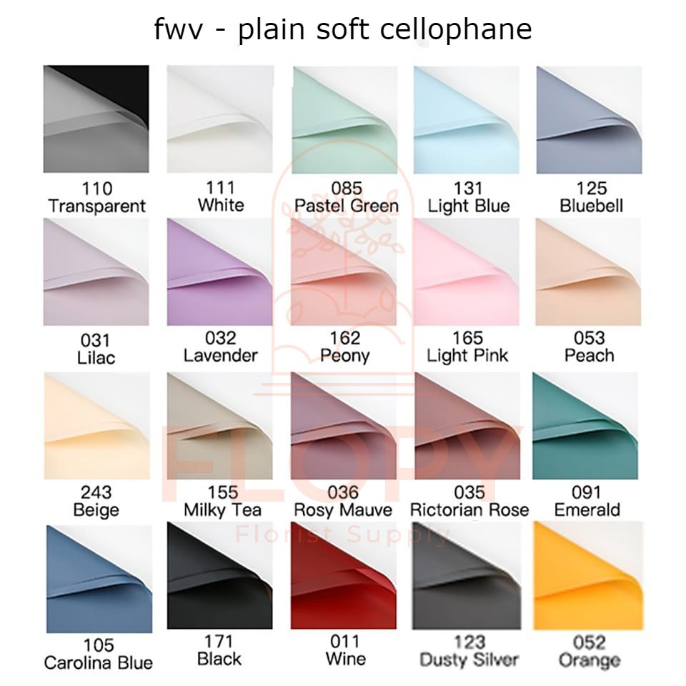 

[5 lembar] Plain soft pastel Flower wrap/kertas bunga/cellophane - FWV