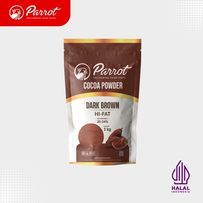 

Parrot Dark Brown Hi Fat Cocoa Powder 1Kg Bubuk Coklat Dark Brown Tinggi Lemak 1 Kg