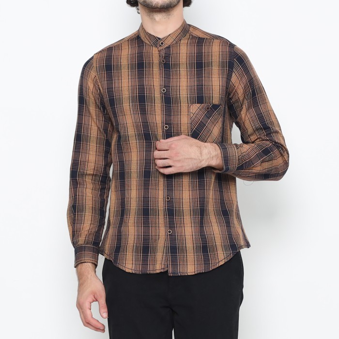 PROMO HARI RAYA -[Limited Stok] Koko Shanghai Flanel Pria Lengan Panjang Shanghai Motif Kotak Kotak 