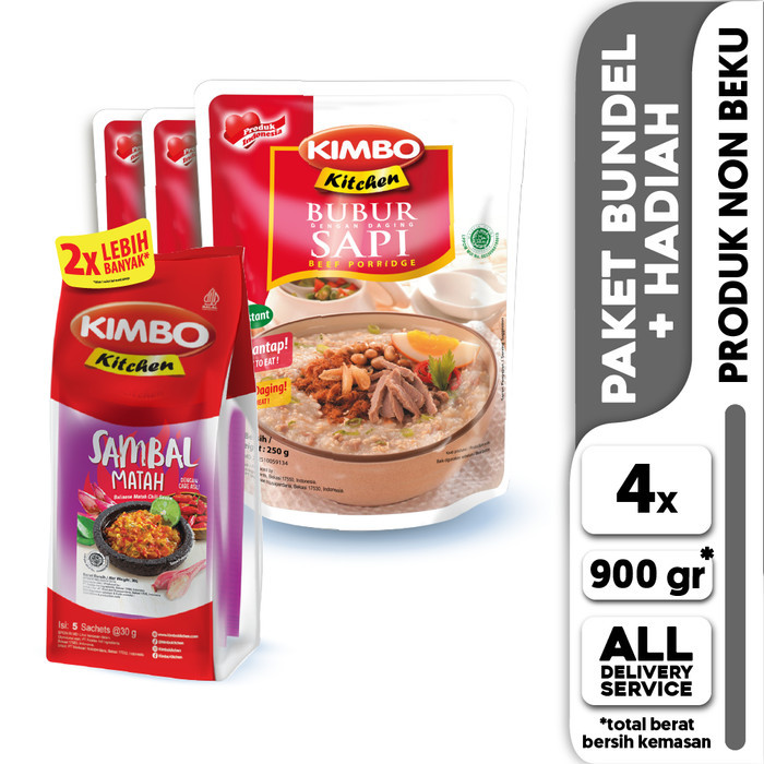 

Paket KIMBO Sambal Matah & Bubur Sapi Triple Pack