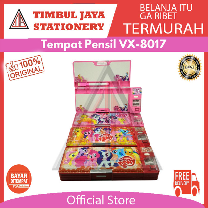 

[New Arrival]Best TEMPAT PENSIL MAGNET L PONY + WHITE BOARD GLITER VX-8017 - Merah