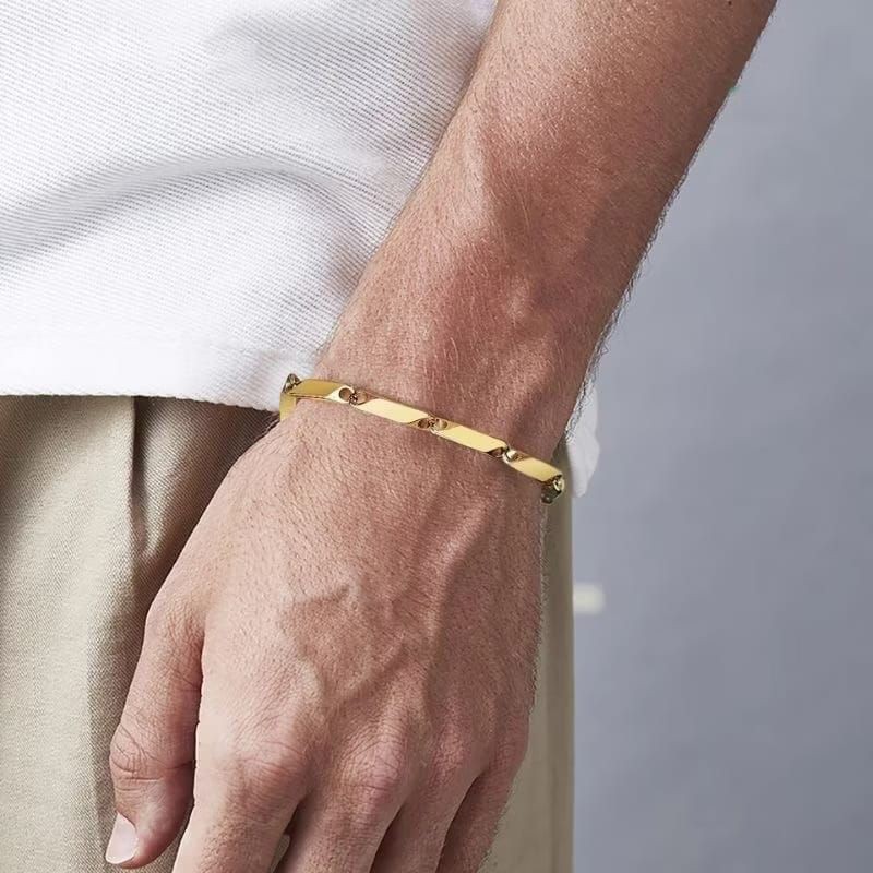 GELANG RANTAI PADI TITANIUM PRIA DAN WANITA