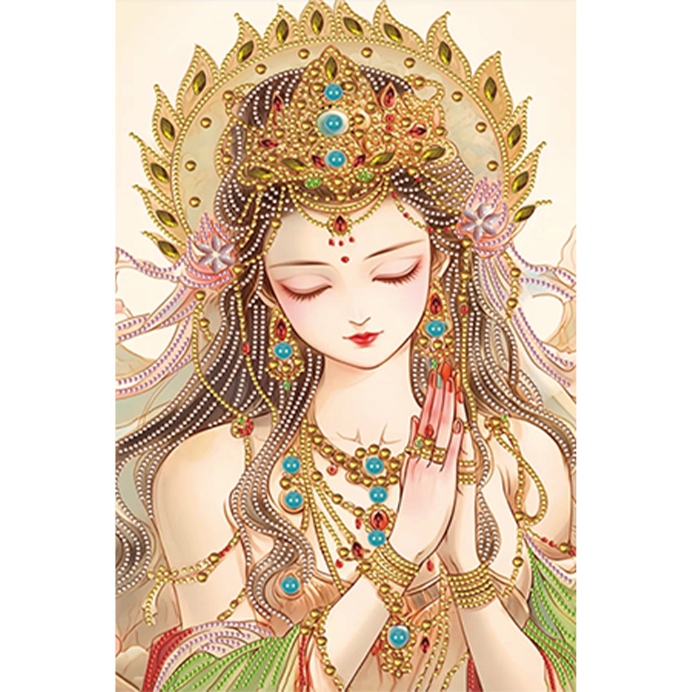 

5D DIY Partial Special Shaped Drill Diamond Painting Guanyin Decoration 30x45cm