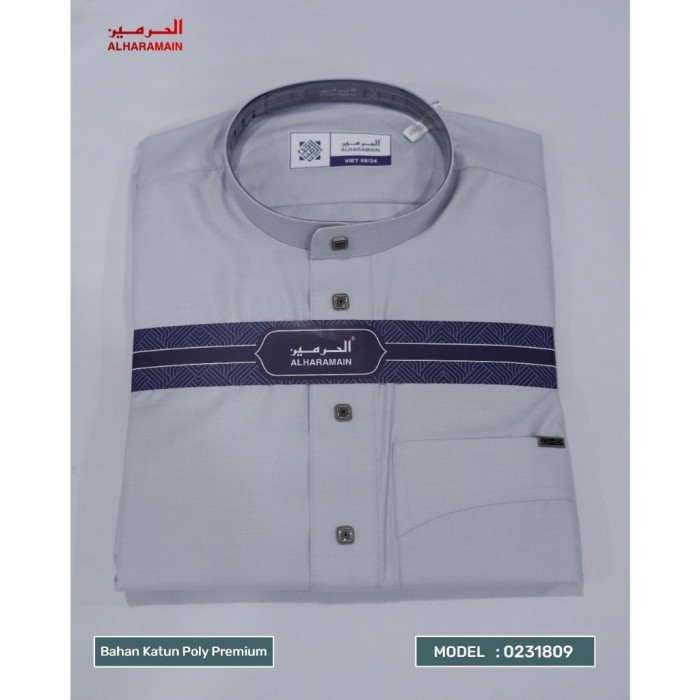 ✮SALE✮- Limited Edition AL Haramain Jubah / Gamis Pria Dewasa Slimfit Premium Series (809) - Silver,