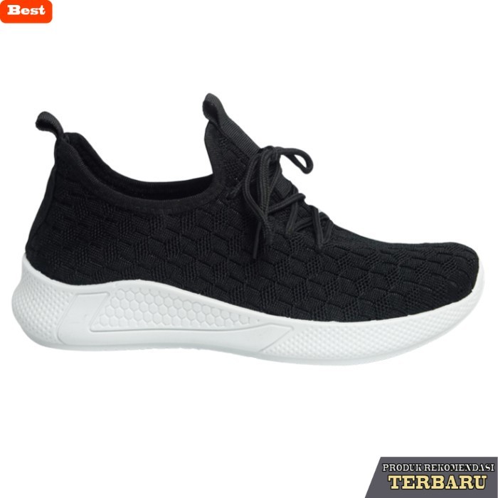 sepatu olahraga wanita Dr. Kevin Sepatu Olahraga Sport Wanita Sneakers Flyknit Tali 589-063 - Hitam,